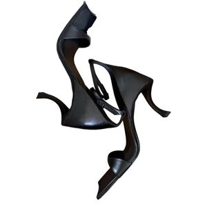 Balenciaga Hourglass 100mm Sandals - Black Soft Leather - NIB - 38